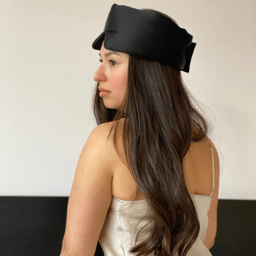 Копринена маска за сън (Grande) - "Среднощно черно" - Bodar.bg