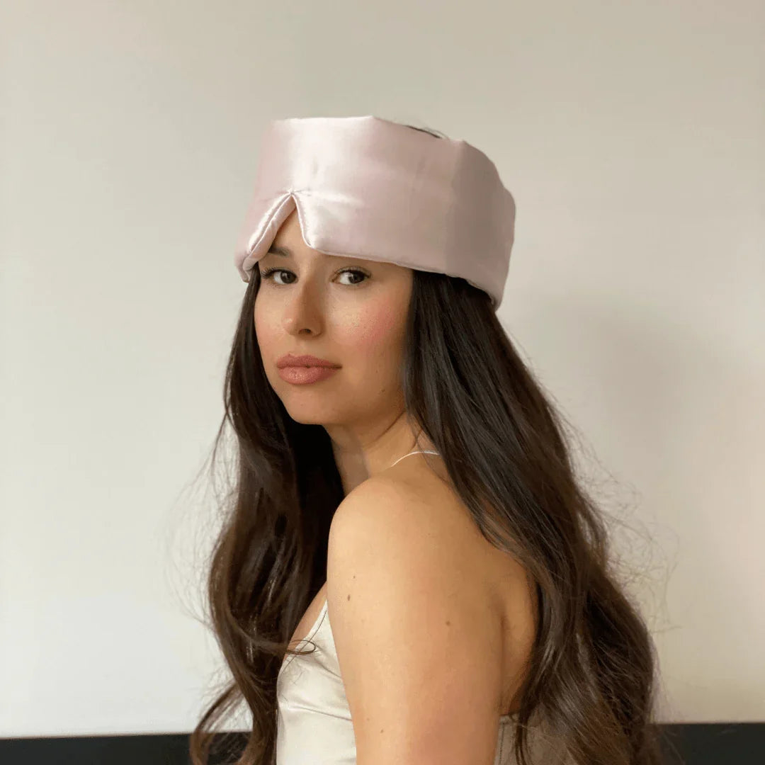 Копринена маска за сън (Grande) - "Нежно розово" - Bodar.bg