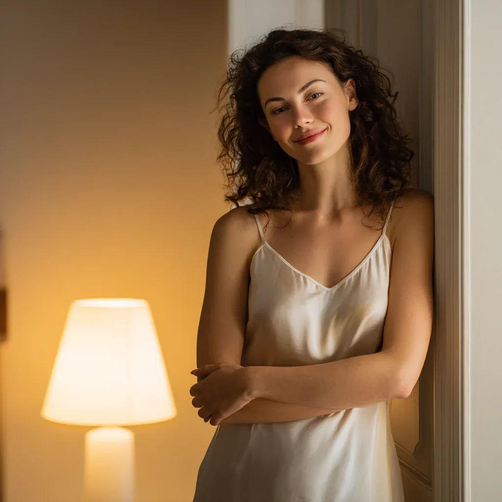 Silk nightgown "Champagne"