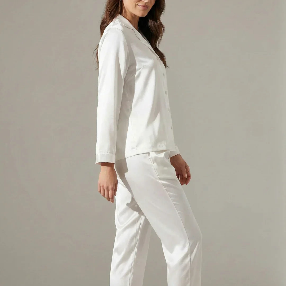 Silk Pyjamas - "Ethereal White"