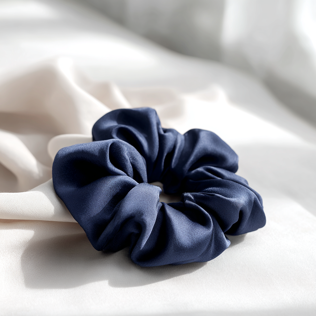 Копринено скрънчи "Морско синьо"